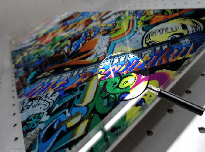 Acrylic Print-Multicolored Urban Graffiti Acrylic print of multicolored urban graffiti.