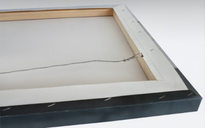 Image shows back of mount framing for canvas prints.