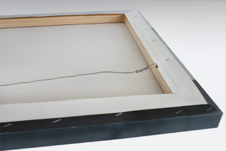 Mount Option for Canvas Print Image shows back of mount framing for canvas prints.