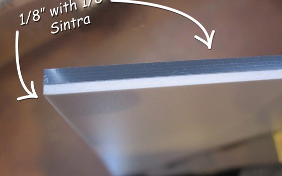 Image of 1/8" thickness of sintra.