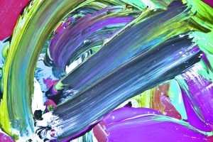 Close up image of canvas backlit print with light on.