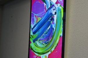 Canvas backlit print absract multicolored.