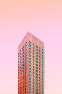 pink wall decor of a building