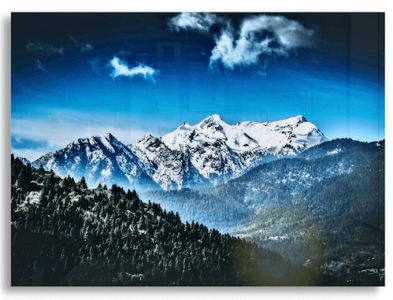 - Deep, rich & bold. 
- An intricate printing process that uses sublimation dye with an aluminum sheet to add a lot of depth and an almost 3D-like appearance to your image. 
- Often found in galleries, modern office buildings & high-end stores.