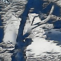 Abstract Acrylic Art Print: Blue Trouble