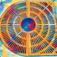 Abstract Acrylic Art Print: Circular Rainbow