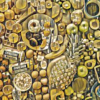 Abstract Acrylic Art Print: Food Zone