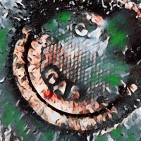 Abstract Acrylic Art Print: Half Green