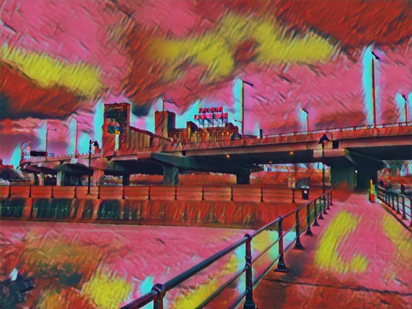 Abstract Acrylic Art Print: Canal