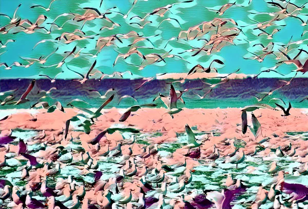 Abstract Acrylic Art Print: Bird Clan