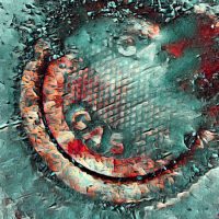 Abstract Acrylic Art Print: Blue Gas