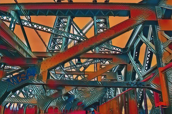 Abstract Acrylic Art Print: Bridge Power