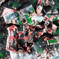 Abstract Acrylic Art Print: Green Paper