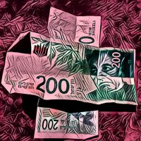 Abstract Acrylic Art Print: Comic Cash