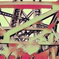 Abstract Acrylic Art Print: Muted Bridge