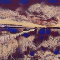 Abstract Acrylic Art Print: Vintage Landscape