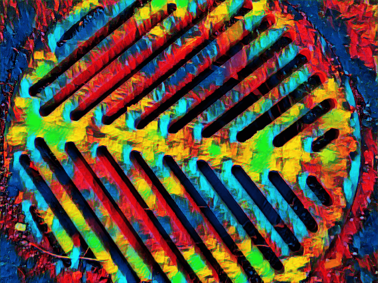 Abstract Acrylic Art Print: Rainbow Grill