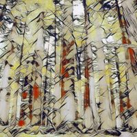 Abstract Acrylic Art Print: Winter Trees