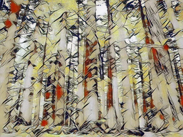 Abstract Acrylic Art Print: Winter Trees