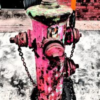 Abstract Acrylic Art Print: Funky Hydrant