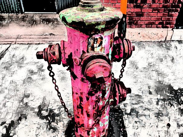 Abstract Acrylic Art Print: Funky Hydrant