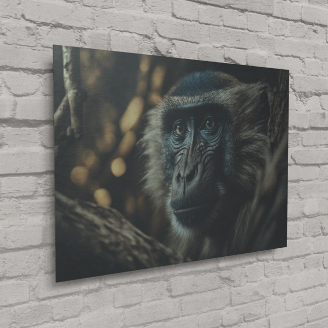Wildlife Portraits_1_Baboon_Savannah Sage_Brushed_Metal_Mockup