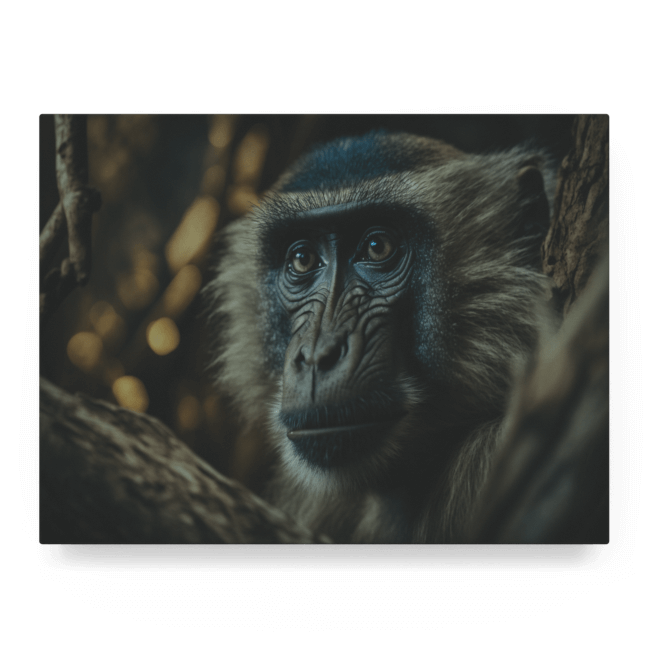 Wildlife Portraits_1_Baboon_Savannah Sage_LED_Mockup_Float_Mockup