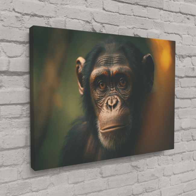Wildlife Portraits_23_Chimpanzee 3_Chimp Chat_Canvas_Mockup