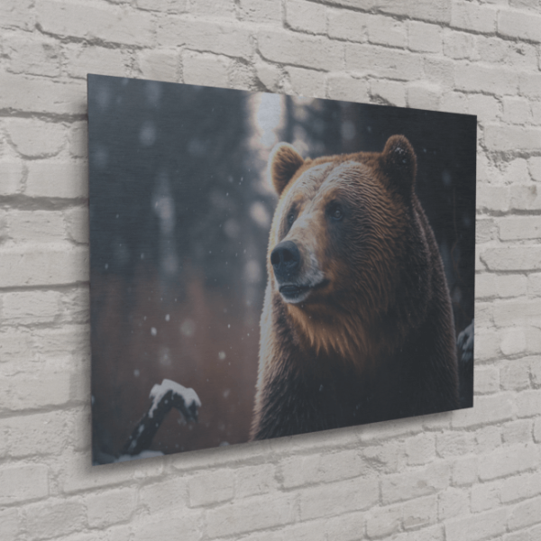 Wildlife Portraits_42_Grizzly Bear 2_Majestic Mane_Brushed_Metal_Mockup