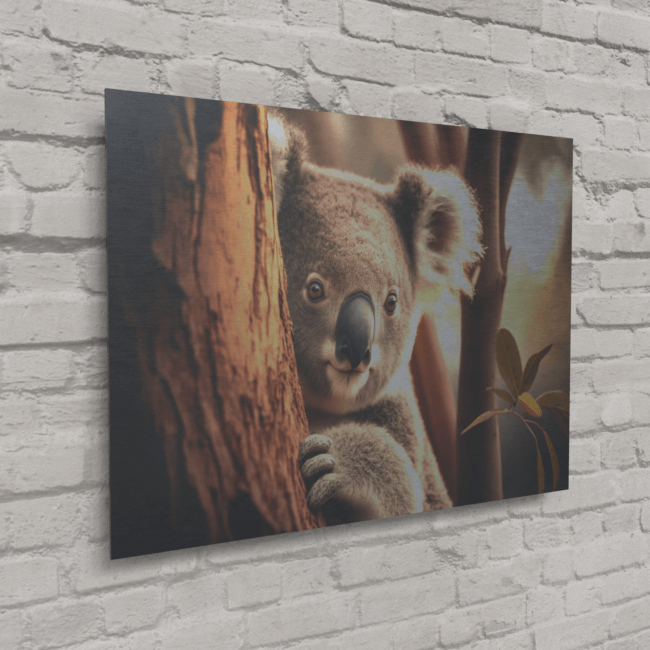 Wildlife Portraits_51_Koala 3_Marsupial Magic_Brushed_Metal_Mockup