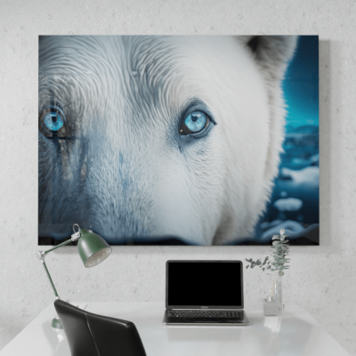 Wildlife Portraits_67_Polar Bear Eyes_Frosty Friends_Desk_Mockup