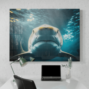 Wildlife Portraits_76_Shark 3_Underwater Warrior_Desk_Mockup