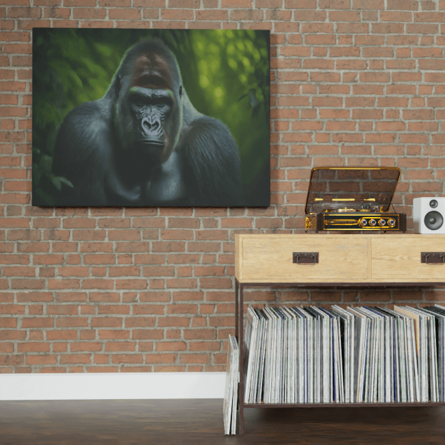 Wildlife Portraits_77_Gorilla 3_Jungle Guardian_BrickWall_Mockup