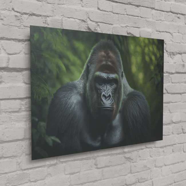 Wildlife Portraits_77_Gorilla 3_Jungle Guardian_Brushed_Metal_Mockup