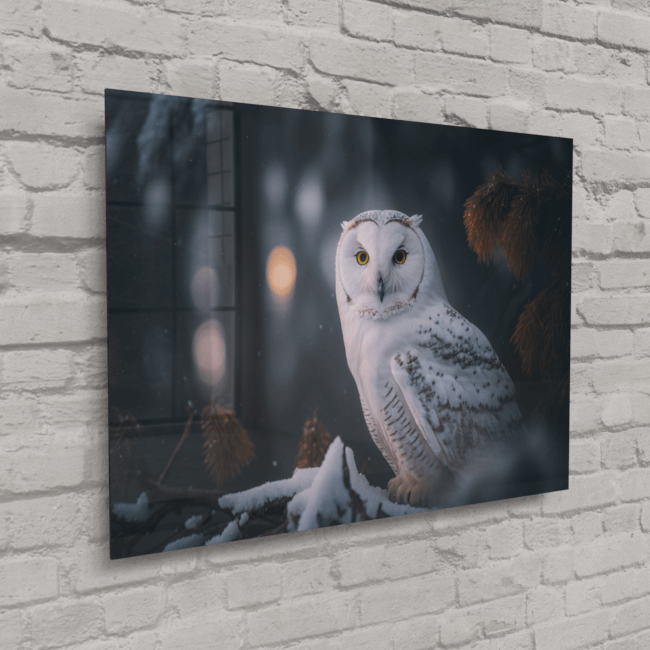 Wildlife Portraits_83_White Owl 1_Arctic Owl_Acrylic_Glass_Mockup