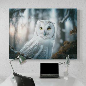 Wildlife Portraits_84_White Owl 2_Feathered Frost_Desk_Mockup