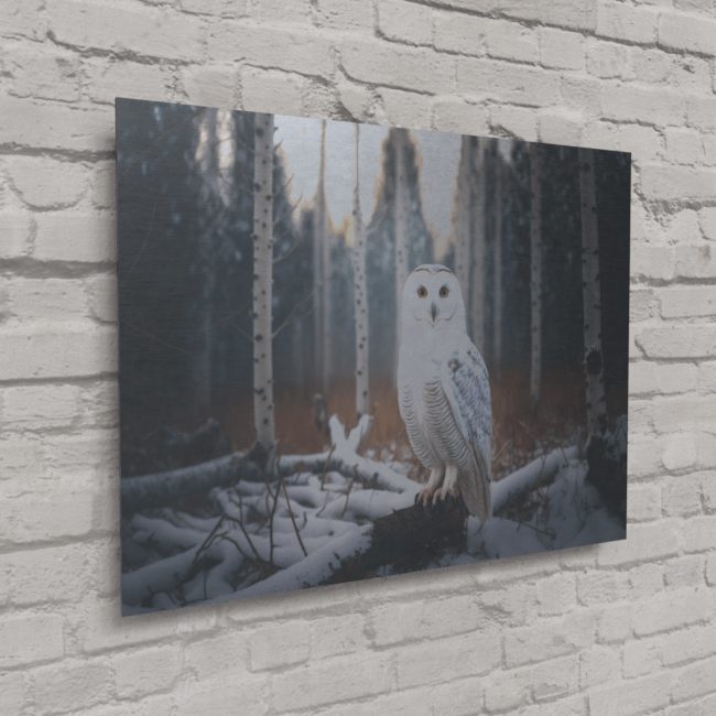 Wildlife Portraits_86_White Owl 4_Wisdom of the White_Brushed_Metal_Mockup