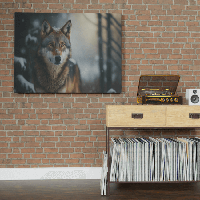 Wildlife Portraits_90_Wolf 4_Moonlit Majesty_BrickWall_Mockup