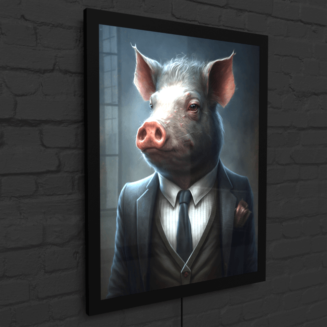 Furry Fashionistas145_Pork-tait_LED_Snap_Frame