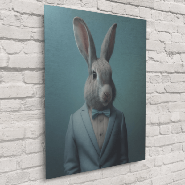 Furry Fashionistas156_Blue Suit Bunny_Brushed_Metal