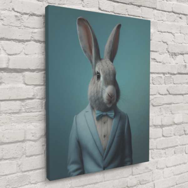 Furry Fashionistas156_Blue Suit Bunny_Canvas