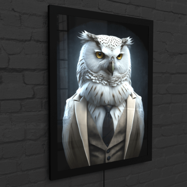 Furry Fashionistas174_The Feathered Philosopher_LED_Snap_Frame