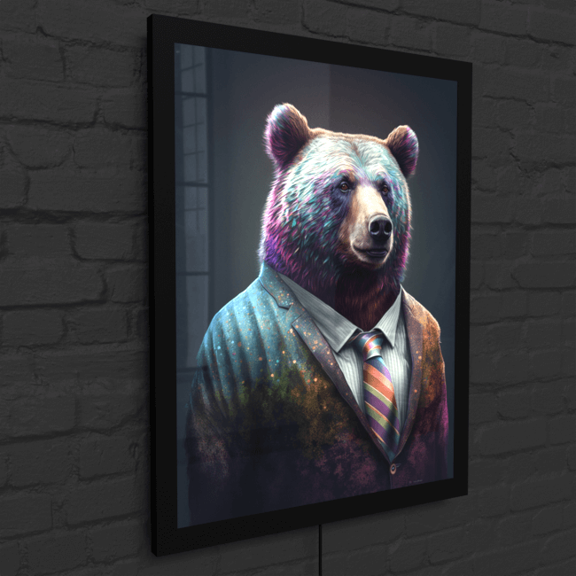 Furry Fashionistas218_Bear-y Colorful_LED_Snap_Frame