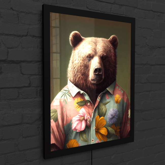 Furry Fashionistas227_Bear on Vacation_LED_Snap_Frame