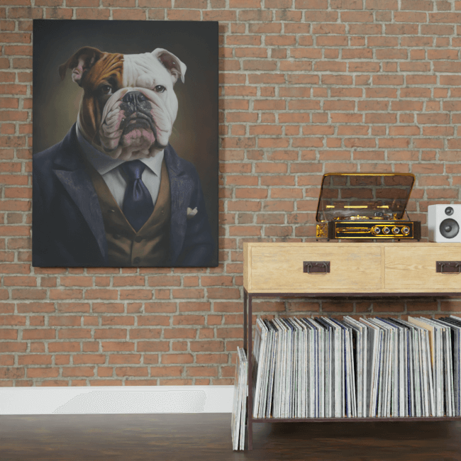 Furry Fashionistas27_Brawny Bulldog_Brick_wall
