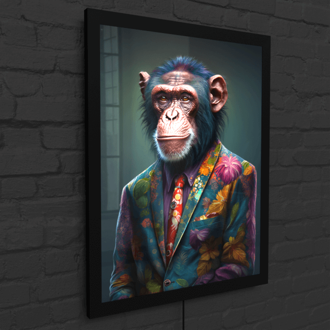 Furry Fashionistas75_Charming Chimp_LED_Snap_Frame