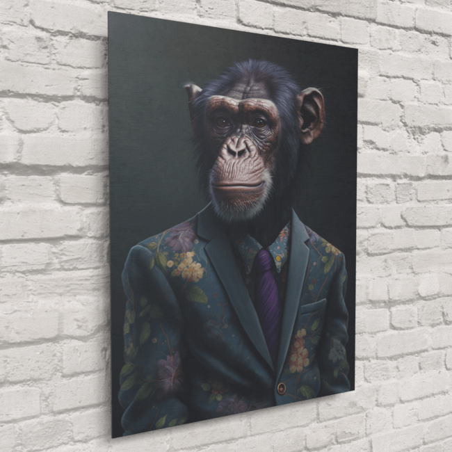 Furry Fashionistas77_Charming Chimpanzee_Brushed_Metal