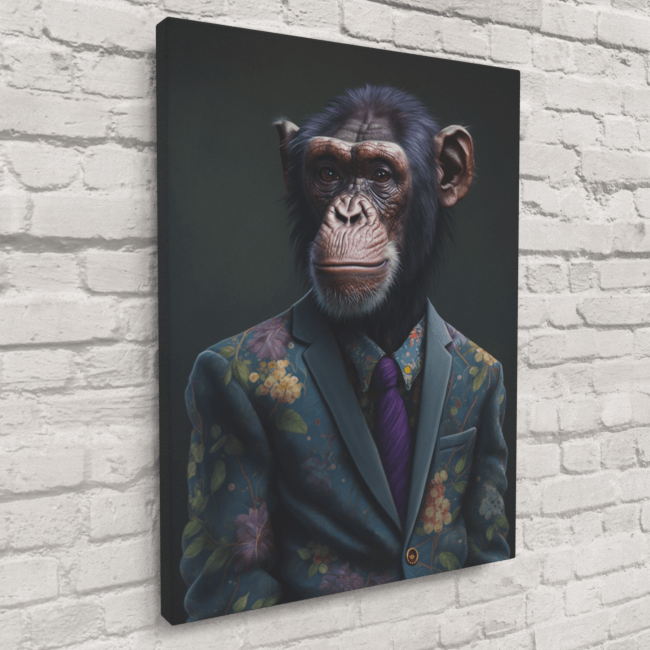 Furry Fashionistas77_Charming Chimpanzee_Canvas