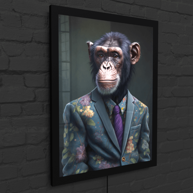 Furry Fashionistas77_Charming Chimpanzee_LED_Snap_Frame