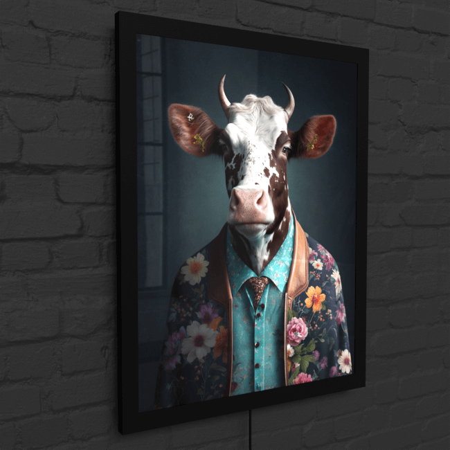 Furry Fashionistas85_Coolest Cow_LED_Snap_Frame